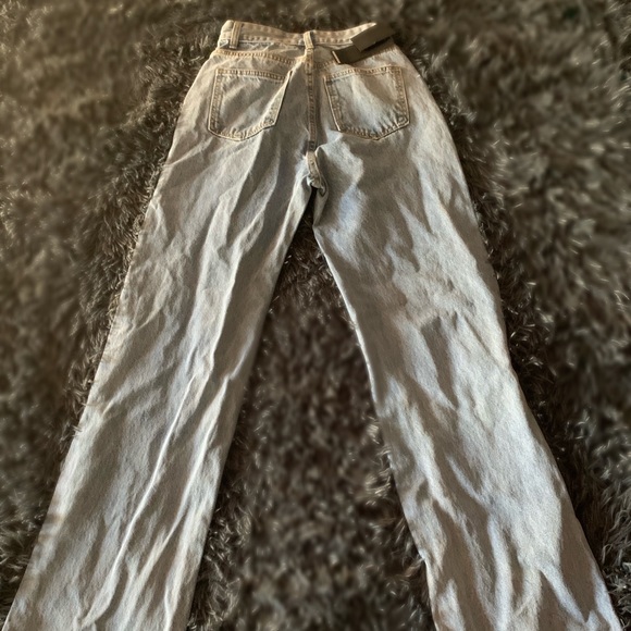 Light Wash Frayed Wide Leg Jeans - Picture 2 of 3